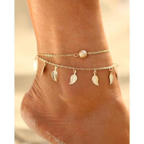 🆕Fashion Leaf Decorated Anklet - Picture 3 of 5